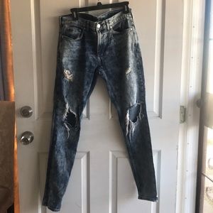 PacSun Mens Distressed Skinny Jeans